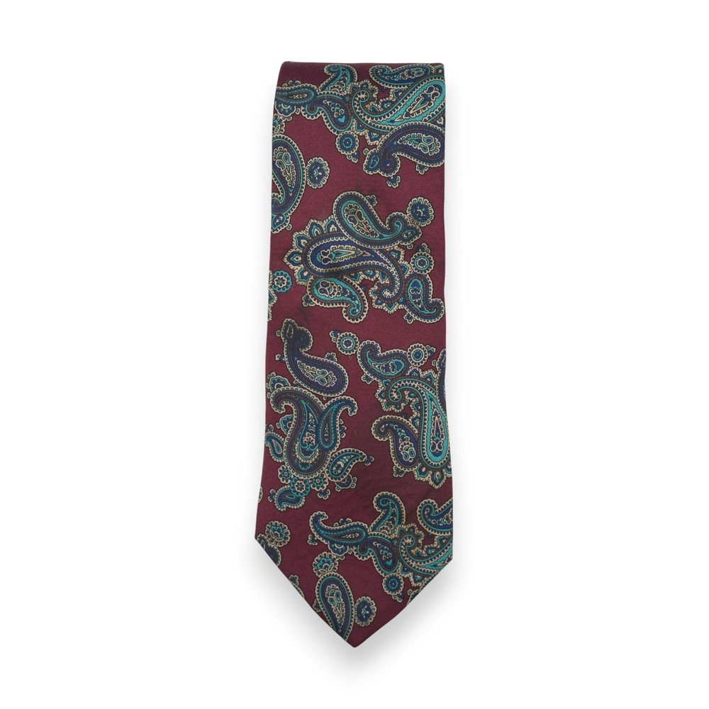 Mario Valentino Tie Necktie 100% Silk Floral‎ Paisley Made in USA